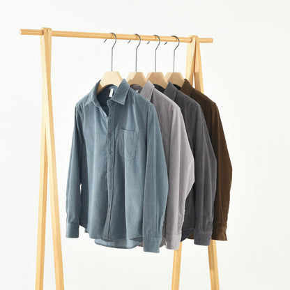 Autumn Cotton Korean Style Loose Corduroy Long-sleeved Shirt Men's Trendy All-matching Coat