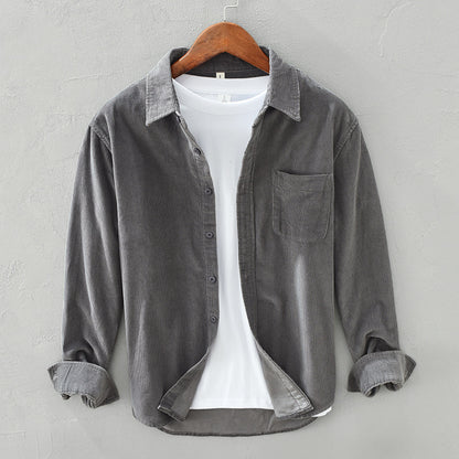 Autumn Cotton Korean Style Loose Corduroy Long-sleeved Shirt Men's Trendy All-matching Coat