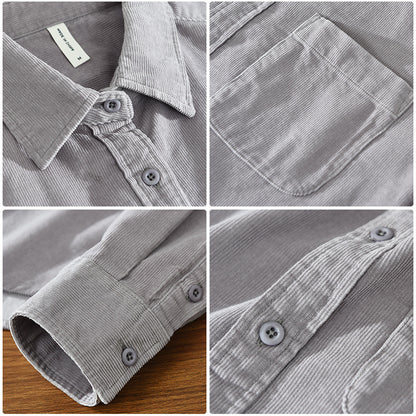 Autumn Cotton Korean Style Loose Corduroy Long-sleeved Shirt Men's Trendy All-matching Coat