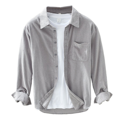 Autumn Cotton Korean Style Loose Corduroy Long-sleeved Shirt Men's Trendy All-matching Coat