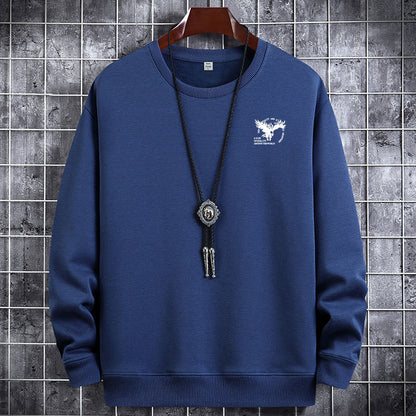 Herren Rundhalspullover Freizeitpullover Langarm Thermooberteil