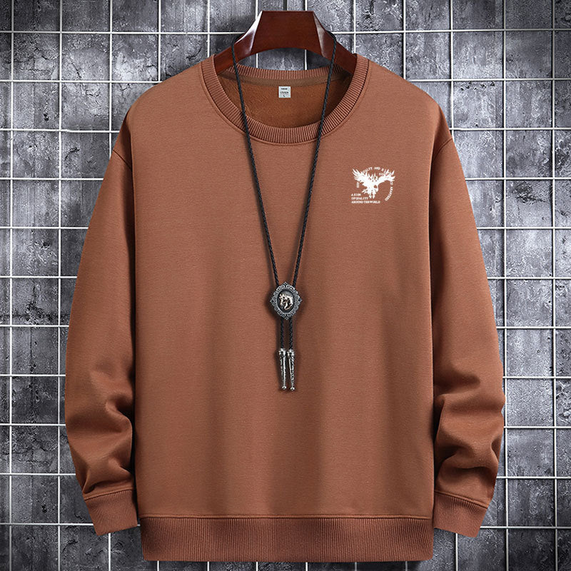 Herren Rundhalspullover Freizeitpullover Langarm Thermooberteil