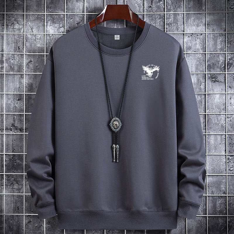 Herren Rundhalspullover Freizeitpullover Langarm Thermooberteil