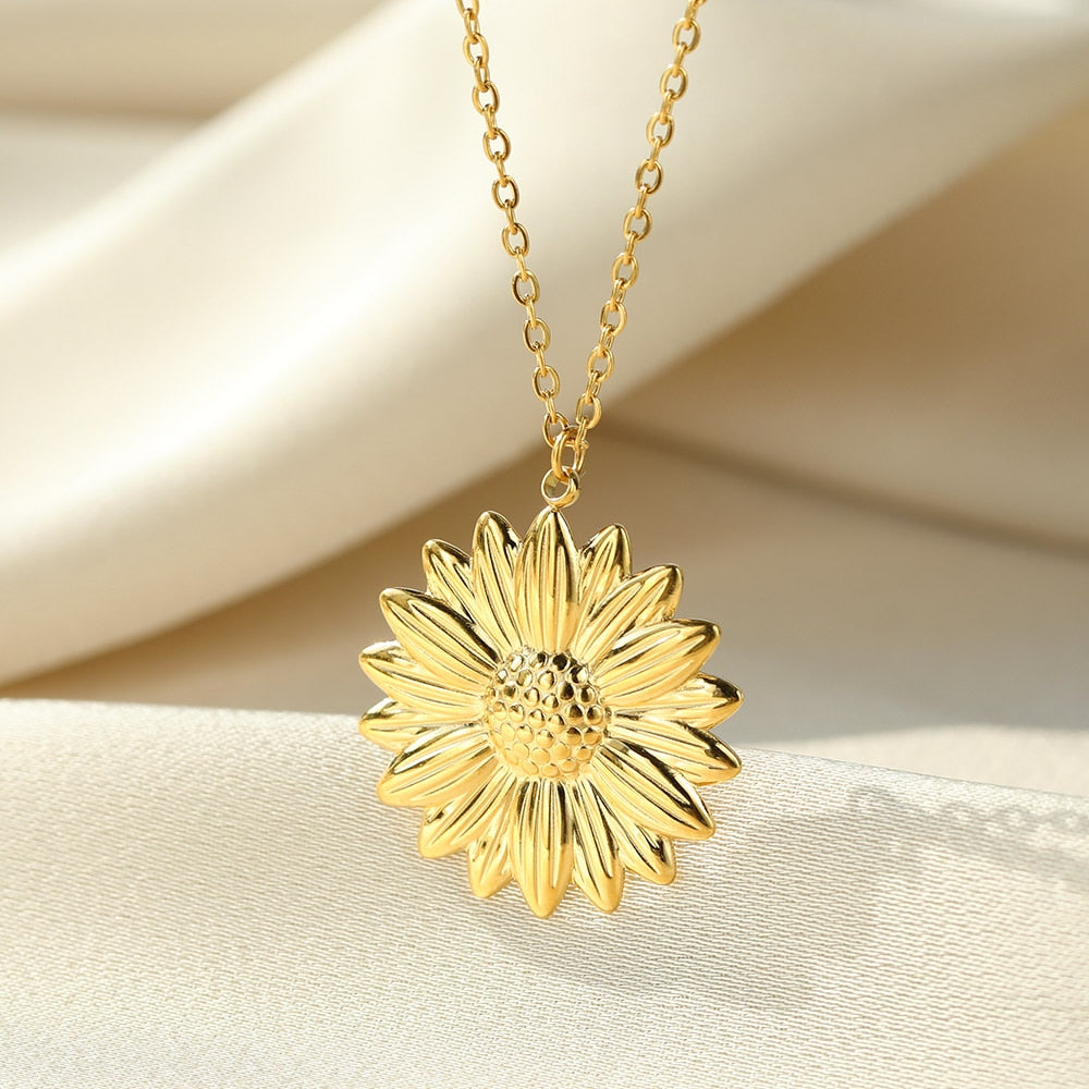 Du bist mein Sonnenschein, offene Medaillon-Halskette, Boho-Schmuck