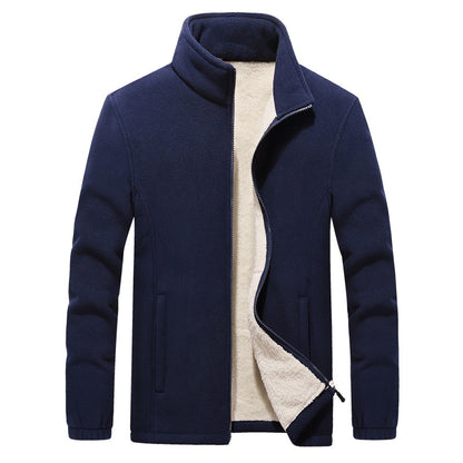Winter Herrenjacken Dicke Fleece Kapuzen Männer Sweatshirt Solid Casual Mantel