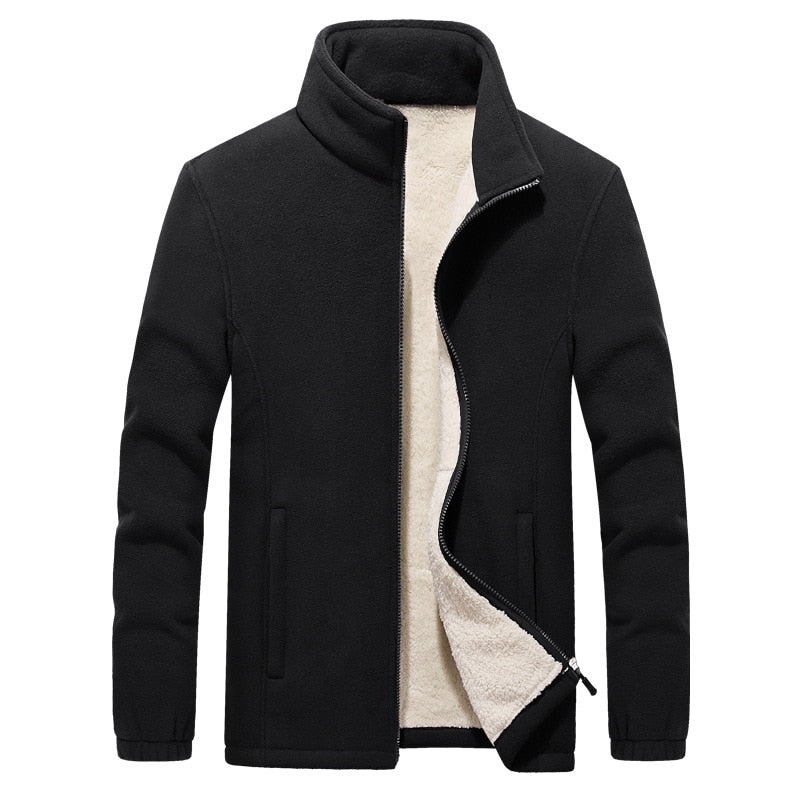 Winter Herrenjacken Dicke Fleece Kapuzen Männer Sweatshirt Solid Casual Mantel