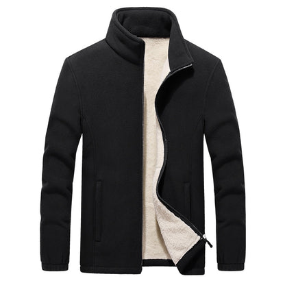 Winter Herrenjacken Dicke Fleece Kapuzen Männer Sweatshirt Solid Casual Mantel