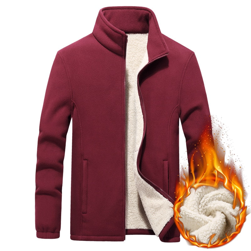 Winter Herrenjacken Dicke Fleece Kapuzen Männer Sweatshirt Solid Casual Mantel