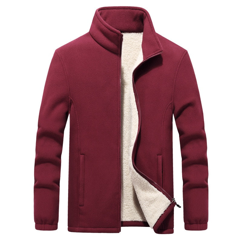 Winter Herrenjacken Dicke Fleece Kapuzen Männer Sweatshirt Solid Casual Mantel
