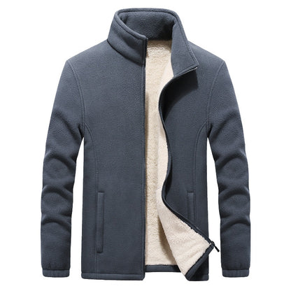 Winter Herrenjacken Dicke Fleece Kapuzen Männer Sweatshirt Solid Casual Mantel