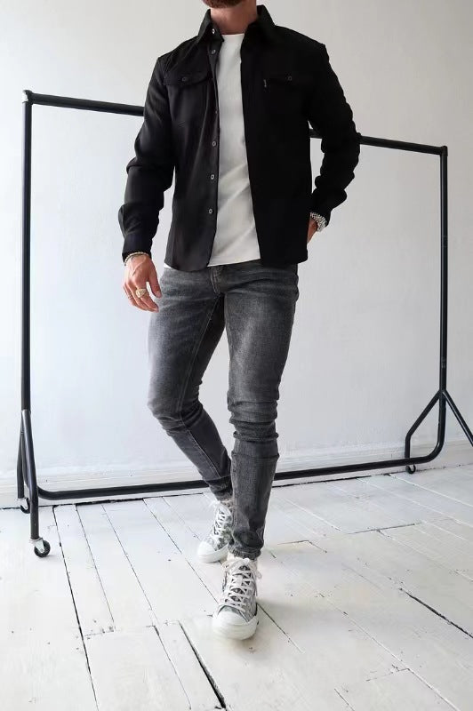Herren Jugend Freizeithemd Brushed