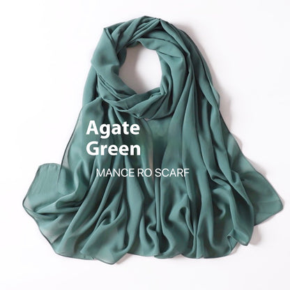 Reine Farbe Perle Chiffon Schal Kopftuch Schleier Chiffon Schal
