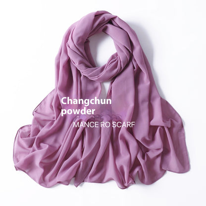 Reine Farbe Perle Chiffon Schal Kopftuch Schleier Chiffon Schal