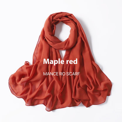 Reine Farbe Perle Chiffon Schal Kopftuch Schleier Chiffon Schal