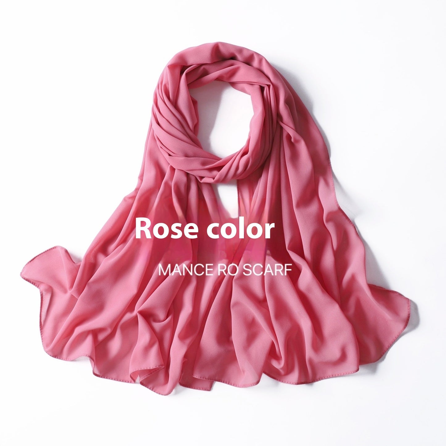 Reine Farbe Perle Chiffon Schal Kopftuch Schleier Chiffon Schal