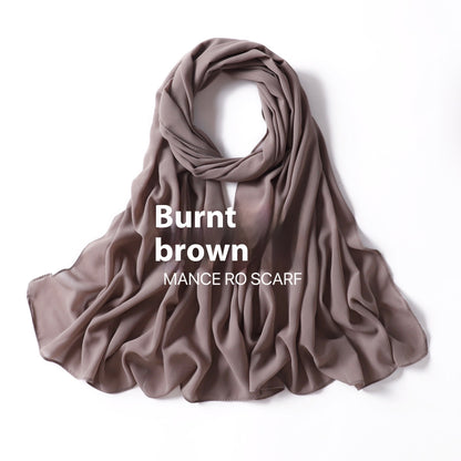 Reine Farbe Perle Chiffon Schal Kopftuch Schleier Chiffon Schal