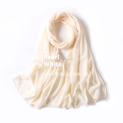 Reine Farbe Perle Chiffon Schal Kopftuch Schleier Chiffon Schal