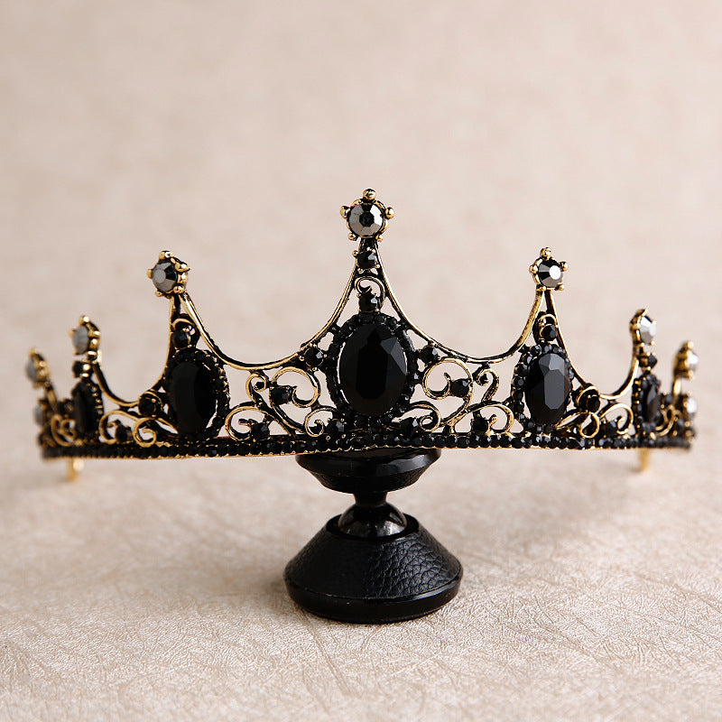 Neu Barock Retro Schwarze Krone Braut Kopfschmuck Hochzeit Hochzeit Foto Zubehör