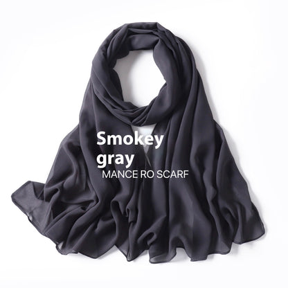 Reine Farbe Perle Chiffon Schal Kopftuch Schleier Chiffon Schal