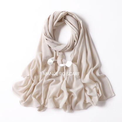 Reine Farbe Perle Chiffon Schal Kopftuch Schleier Chiffon Schal