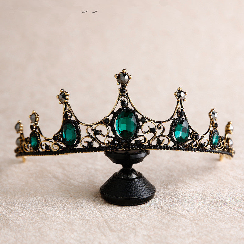Neu Barock Retro Schwarze Krone Braut Kopfschmuck Hochzeit Hochzeit Foto Zubehör