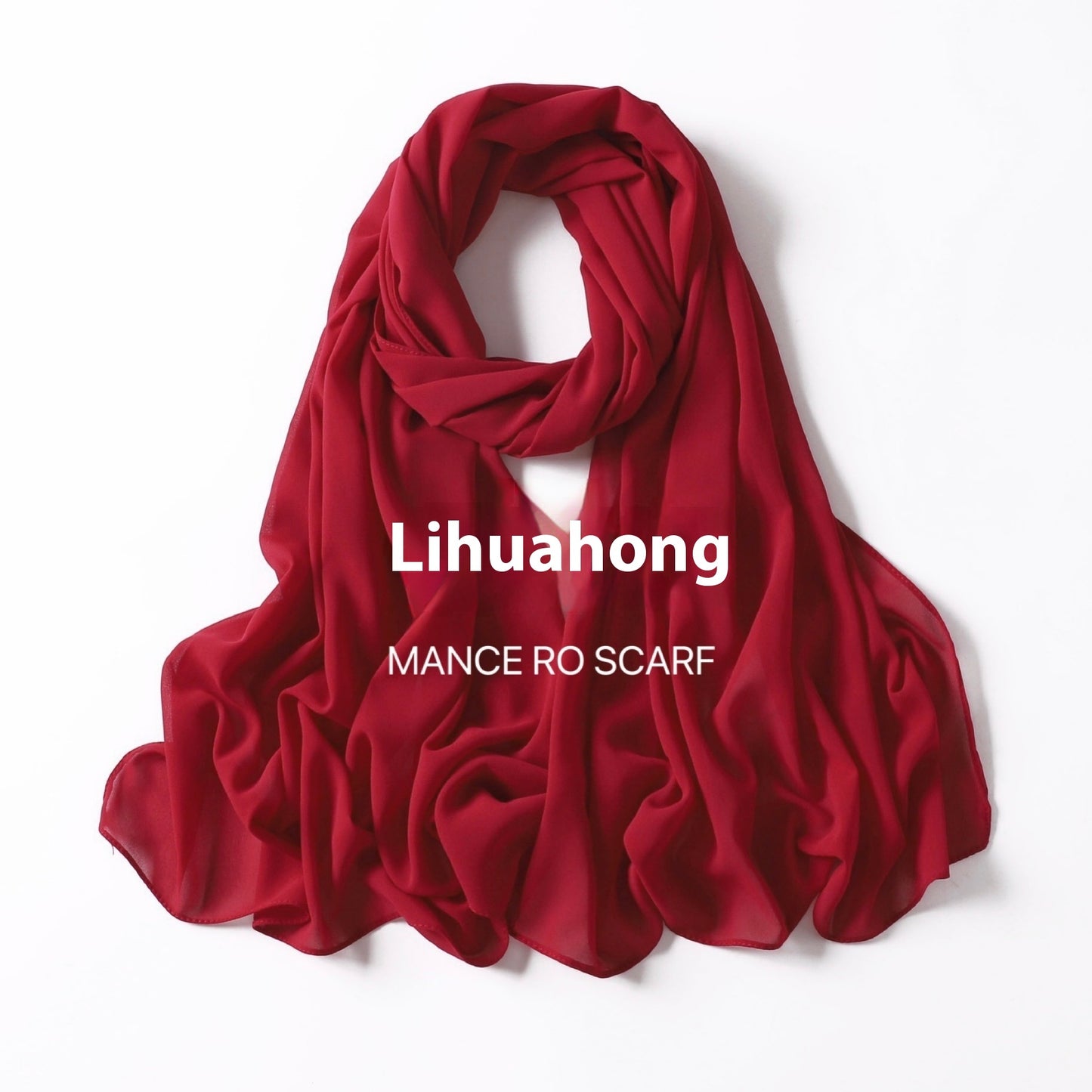 Reine Farbe Perle Chiffon Schal Kopftuch Schleier Chiffon Schal