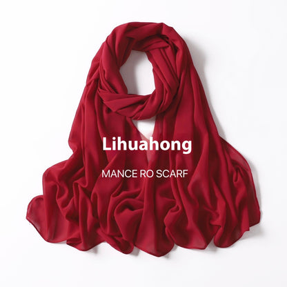Reine Farbe Perle Chiffon Schal Kopftuch Schleier Chiffon Schal