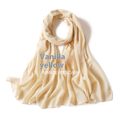 Reine Farbe Perle Chiffon Schal Kopftuch Schleier Chiffon Schal