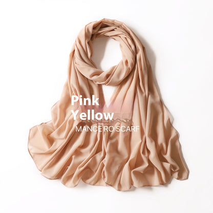 Reine Farbe Perle Chiffon Schal Kopftuch Schleier Chiffon Schal