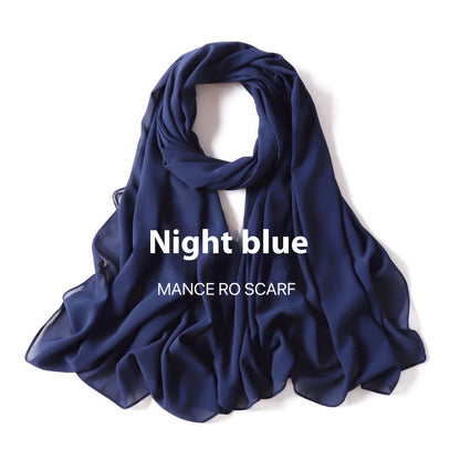 Reine Farbe Perle Chiffon Schal Kopftuch Schleier Chiffon Schal