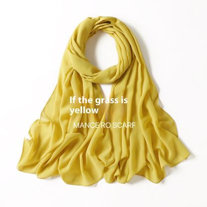 Reine Farbe Perle Chiffon Schal Kopftuch Schleier Chiffon Schal
