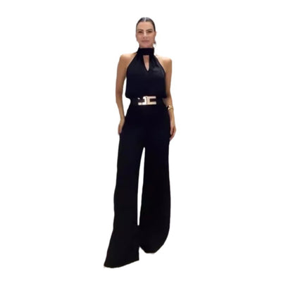 Außenhandel Grenzüberschreitende Mode Rundhals Taille Weites Bein Einteilige Hose Für Frauen
