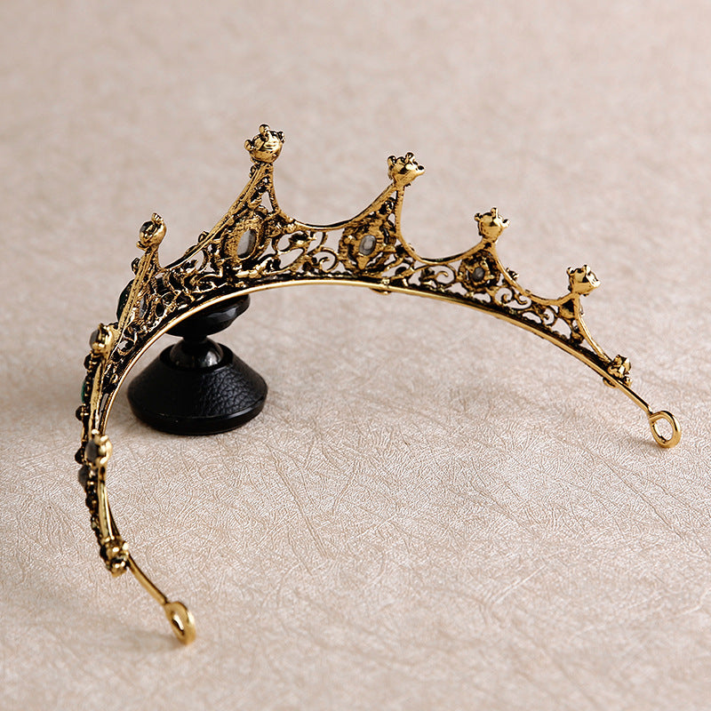 Neu Barock Retro Schwarze Krone Braut Kopfschmuck Hochzeit Hochzeit Foto Zubehör