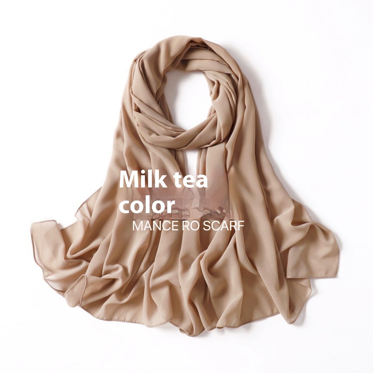 Reine Farbe Perle Chiffon Schal Kopftuch Schleier Chiffon Schal