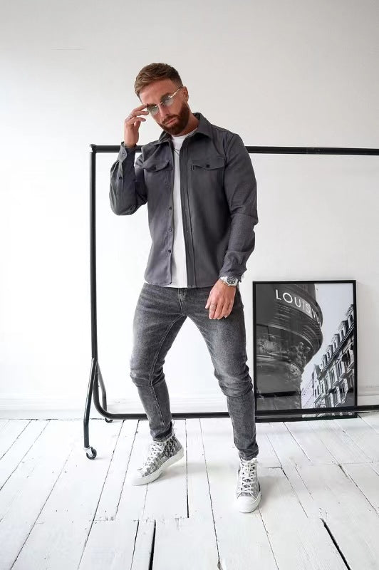Herren Jugend Freizeithemd Brushed