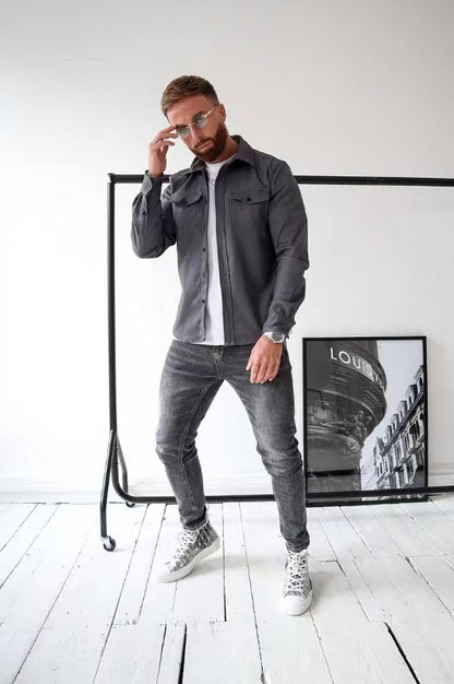 Herren Jugend Freizeithemd Brushed