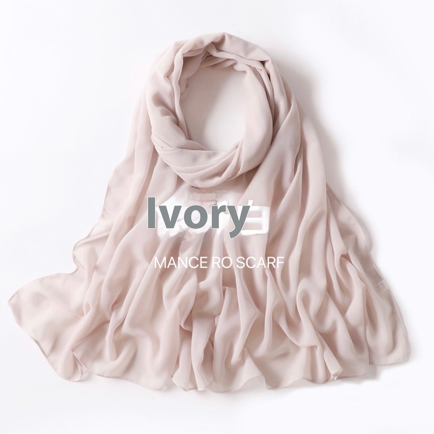 Reine Farbe Perle Chiffon Schal Kopftuch Schleier Chiffon Schal