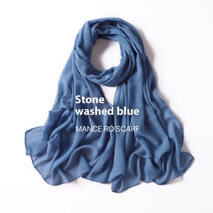 Reine Farbe Perle Chiffon Schal Kopftuch Schleier Chiffon Schal