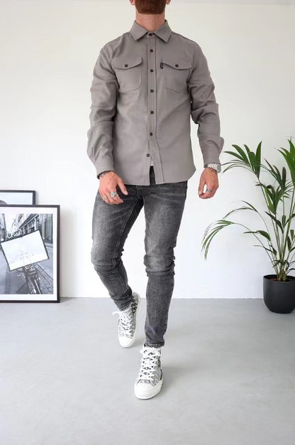 Herren Jugend Freizeithemd Brushed