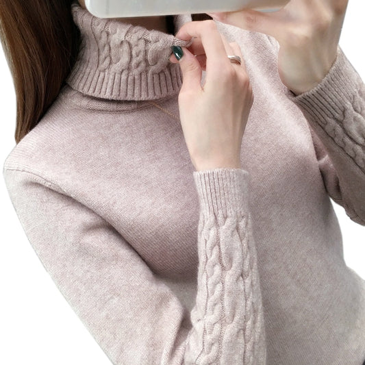 Rollkragen Winter Pullover Neue 2023 Lange Ärmeln Dicke Warme Weibliche Pullover