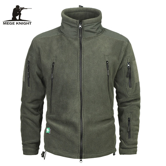 Dicke, warme Militär-Armee-Fleecejacke mit Patchwork und mehreren Taschen für Herrenjacken und -mäntel
