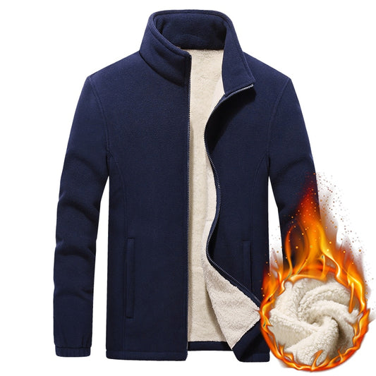 Winter Herrenjacken Dicke Fleece Kapuzen Männer Sweatshirt Solid Casual Mantel